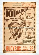 decorate shop 1929 Miller Bros. 101 Ranch Real Wild West Show metal tin sign picture