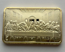 Gold Bar Jesus Christ The Last Supper FAKE Gold Bullion Bars Religious Gifts picture