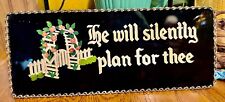 Vtg He Will Silently Plan For Thee Glass Chain Frame Religious Wall plaque picture