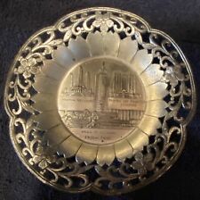 1934 CHICAGO WORLDS FAIR FOOTED METAL SOUVENIR BOWL SILVER COLOR  N. SHURE CO. picture