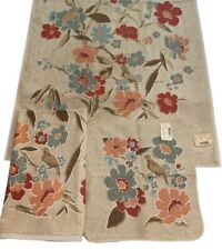Vintage JP Stevens Boho Tapestry Style Bird Floral Bath Towel Set Taupe NOS picture