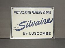 Vtg 1940’s Luscombe Silvaire Porcelain Sign Airplane Plane Advertising Original picture