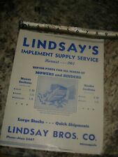 Vintage Lindsay's implement supply service tools    ad brochure Old antique  picture