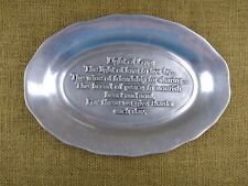 Pewter Platter Tray Bread Dish Vintage Light of Love Nourish Heart Soul Prayer picture