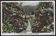 Buchart's Gardens, Victoria, B.C.,  Canada, Early Real Photo Postcard, Used picture