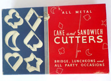Vintage Metal Cookie Cake & Sandwich Cutter Set 6 Shapes in Original Box picture