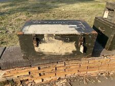 ORIGINAL WWII GERMAN 155MM ARTILLERY WOODEN AMMO TRANSPORT CRATE-DATED 1940 picture