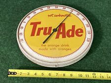 Vintage Tru Ade Orange Soda Round Glass Metal Advertising Thermometer 12” TH-71 picture
