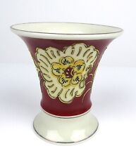 Signed Alka Kunst Bavaria Flower Porcelain Gold Trim Enameled Vase MCM picture