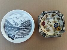 Ashtray Plate Interlaken Switzerland Baveno Italy Porcelain Ceramic Souvenirs picture