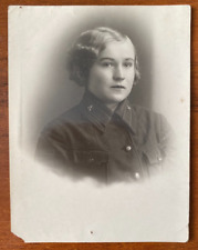 1943 Beautiful military girl in RKKA uniform, tender girl Vintage photo picture