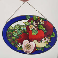 Joan Baker Apples Orchard Stained Glass Style Hand Painted Sun catcher picture