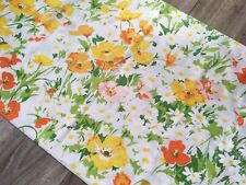 Vintage 60s 70s Floral Flower Power Hip Pillowcase Lady Pepperell Orange Green picture