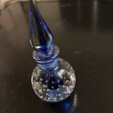 Vintage  Sommerso Perfume Bottle In Cobalt Blue And Controlled Bubble Glass picture