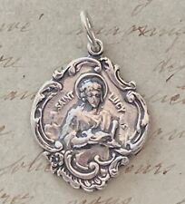 St Lucy Medal - Patron against vision problems - Sterling Silver Antique Replica picture