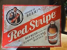 Red Stripe Hooray Beer Stubby Bottle Metal Bar Sign 22