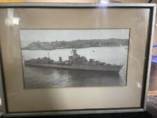 Vintage WW2 Photo HMCS Iroquois 217 Framed 10”x13.5” Historical Ship LB1595 picture