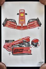 Giorgio Piola 2019 Ferrari SF90 Nose Wing Print Project 670 Vettel Leclerc picture