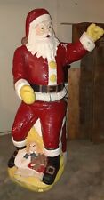 ☆RARE Adorable Large Vintage Poloron Santa Blow Mold WORKS Almost Life-Size 5ft picture