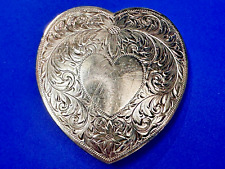 Heart Shaped Engravable German Silver Montana Silversmiths Belt Buckle picture