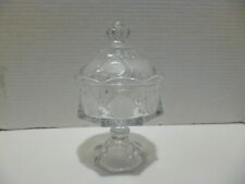 Vintage Fostoria American Coin Dot Clear Glass Lidded Candy Dish picture
