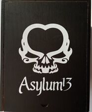 Asylum 13  Wood Cigar Box Black and Red Bottom - Empty - 7.5