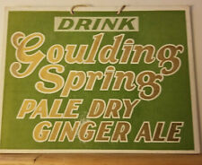  Rare 1930s Goulding Spring Pale Dry Ginger Ale hanging sign  picture