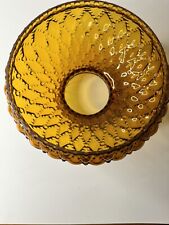 Fenton like Dark Amber Quilted Glass Lamp Shade/Student Lamp 6