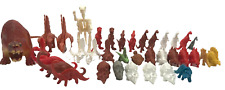 VTG 38 Pc 80s 90s Dinosaur Toy Lot Rubber Plastic Brown Red White Gray picture