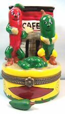 Red & Green Peppers Cafe ceramic trinket box picture