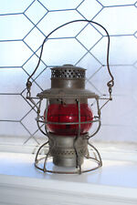 Antique Railroad Lantern Adlake Rock Island Red Globe picture
