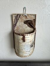 VTG Native American Handmade white birch bark wall pocket CREATIVE CONNECTION 92 picture