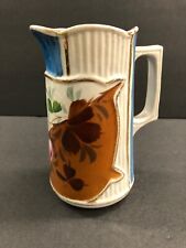 Vintage Antique Victorian Floral Porcelain Pitcher Vase picture