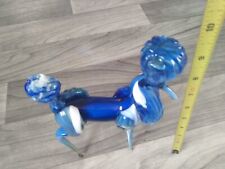Large Studio Art Blue Glass Poodle Figurine 9 inches picture