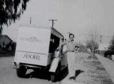 Adohr Farms Dairy Milkman Milk Truck Delivery Photo Bottles Los Angeles CA 1951 picture