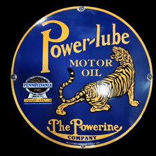 POWER-LUBE PORCELAIN ENAMEL SIGN 30X30 INCHES DOUBLE SIDED picture