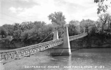 Cook Iowa Falls Iowa D-187 1940s Suspension Bridge RPPC Photo Postcard 21-3642 picture