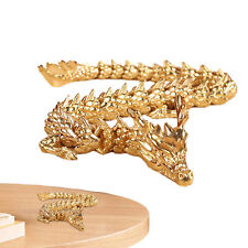 Dragon Feng Shui Wealth Sculpture Chinese Brass Decor Zodiac Moveable Joints picture