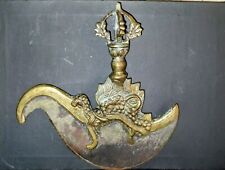 Vintage Tibetan Buddist Bronze & Steel Tantric Spiritual Ritual Knife Blade  picture