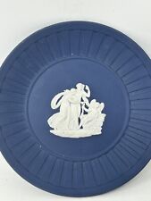 Wedgewood Jasperware Dark Blue Trinket Dish Plate 4.75” - Angel picture