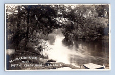 RPPC 1912. BATTLE CREEK, MICH. KALAMAZOO RIVER. POSTCARD. JB9* picture