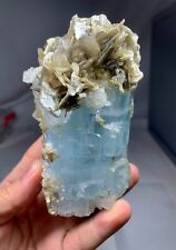 650 Gram Very Aesthetic Terminated Aquamarine Crystal Combine With Muscovite picture