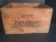 Vintage Red Diamond Explosives Austin Powder Co. Cleveland Ohio Wood Crate Box picture