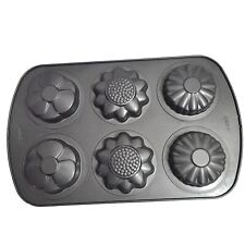 Wilton Mini Flowers Cake Pan 6 Cavity Mold Heavyweight Floral Wedding Party EUC picture