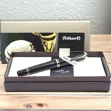 Pelikan Souveran M805 Black & Silver 18C Fountain Pen M Nib With Box NEW picture