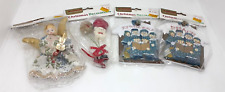 Vtg Woolworth Christmas Ornament Decorations Lot Fabric Flocked Wood NIP picture