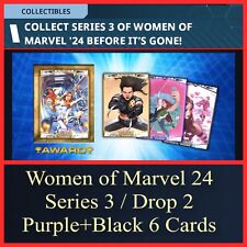 WOMEN OF MARVEL ‘24-SERIES 3/DROP 2 PURPLE+BLACK 6 CARDS-TOPPS MARVEL COLLECT picture