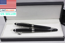 Meisterstuck 163 Roller Ball Luxury Pen MB Monte Black Resin Gold and SilverBl picture