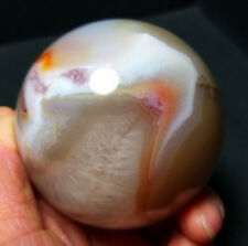 RARE 460g Natural Polished Red Agate Carnelian Crystal Sphere Healing YWD327 picture