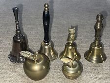 (6) Vintage Figural Antique Solid Brass & Silver Plate Bell's Apple Owl Handles picture